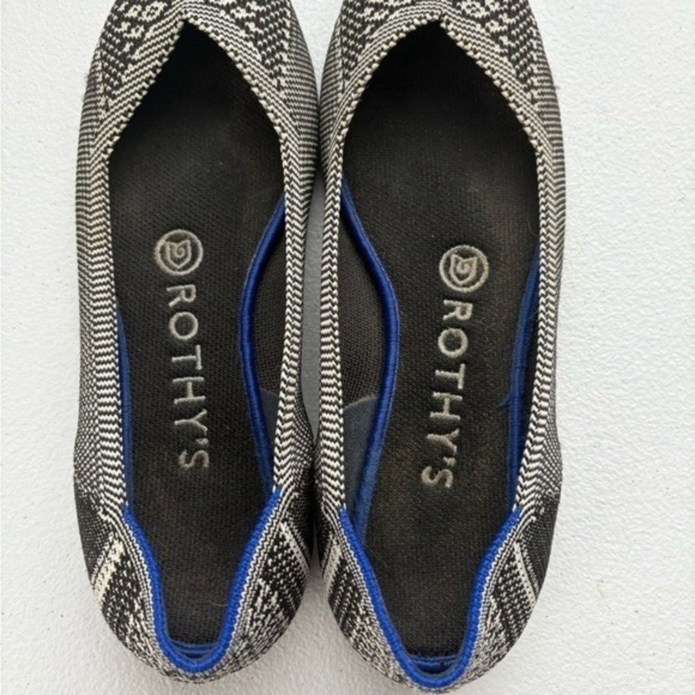 Rothy's Black and Blue Loafers with Textured Design